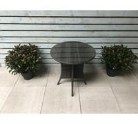 Signature Weave Emily Wicker 2 Seater Bistro Table Outdoor Garden Dining Grey