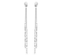 Signature Women's Earrings Fashion Silver Bling Design Long Dangle Drop & Stud Drop Dangle Earrings Jewelry For Girls Women (Silver, One Size)