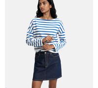 Signatures Aimie Breton Striped T-Shirt in Loose Fit Blue With White Stripes