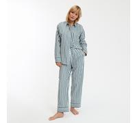 Signatures Carlita Striped Pyjamas in Poplin Green Striped