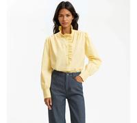Signatures Charlene Shirt with Victorian Collar Yellow
