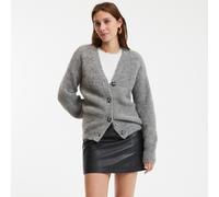 Signatures Gildas Cardigan with V-Neck in Alpaca Mix Grey Marl