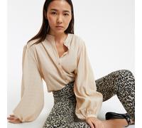 Signatures Lise Oversized Shirt with Mandarin Collar beige