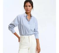 Signatures Marlène Striped Cotton Shirt Blue Striped/White
