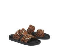 Signatures Salome Mules in Leopard Print Leather Printed Brown Background