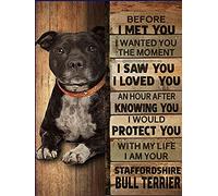 SIGNCHAT Staffordshire Bull Terrier Before I Met You Wall Decor Poster Metal Tin Sign 5.5x 7.8 inch
