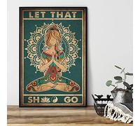 SIGNCHAT Yoga Girl Let That Go Poster Yoga Lovers Poster Yoga Girl Vintage Poster Vintage Poster Home Decor Wall Art Art Wall Decor Metal Sign Poster 8x12 inches