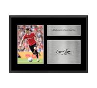 Signed Alejando Garnacho A4 Photo Display With Frame Included | Football Memorabilia | Gift For Alejando Garnacho Fans | United Signed Photo Display | Gift For Football Fans