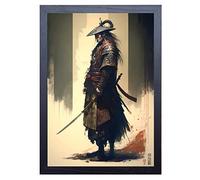 Signed by the Stars Multi-Colored Samurai Warrior Art Print, 29.7L x 21W cm, Unframed, Landscape Orientation, Matte Finish, Wall Mount, Hallway Decor