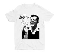 Signed Dean Martin Gift for Fan Short Sleeve Cotton ShirtWhiteL
