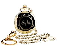 Signed Johnny Cash Quote Pocket Watch Full Hunter and Gold Microphone Keyring Wooden Box Presentation Case
