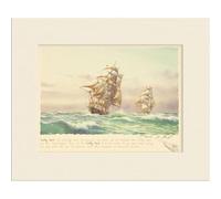 Signed Mounted Print by David Bell Sailing Ship Cutty Sark Tea Clipper 26 x 21cm | 2121
