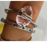 Swarovski Lucent bangle, Pink, Rhodium plated