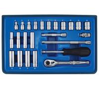 Signet 24 Piece 1/4 inch Drive Std & Deep Socket Set Metric 4 - 14mm S11724S