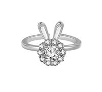 Signet Rings For Women,Ring Female Cute Flexible Rabbit Rotatable Ring Light Luxury Design Sense Advanced Sense Adjustable Index Finger Ring Cute Smart Rabbit Rotatable Ring