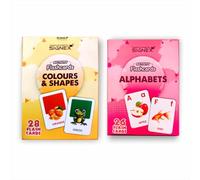 SIGNEX PRINT MEDIA Color & Shape with Alphabets Flash 55+ Cards for Kids - Early Learning Cards for Toddlers & Preschool - Bright, Durable & Fun Study Tool Educational Flash Cards for Ages 1-6Yr