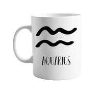 signkitsuk Aquarius Zodiac Star Sign Ceramic 11oz Mug - Unique Astrology Design with Aquarius Symbol and Constellation - Coffee or Tea Mug for Astrology Enthusiasts
