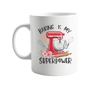 signkitsuk Baking is My Superpower Inspirational Quote - Unique Gift for Bakers, Home Cooks, and Kitchen Lovers - Funny and Motivational Mug for Birthdays, Holidays, or Special Occasions