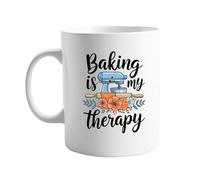 signkitsuk Baking is My Therapy - Funny 11oz Coffee Mug for Cooking Enthusiasts and Stress Relief, Ideal for Home Bakers, Kitchen Lovers, and Anyone Who Finds Joy in Baking!