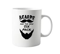 signkitsuk Beards are The New Six Pack 11oz Mug - Funny Beard Lover’s Coffee Mug for Men - Humorous Mug for Bearded Guys Who Know Their Beard is Their Best Feature!
