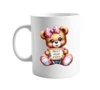 signkitsuk Best Mum Ever 11oz Mug - Adorable Teddy Bear Design - Heartwarming Gift for Mother's Day, Birthdays or Just Because - Show Your Appreciation for The Most Amazing Mum in The World