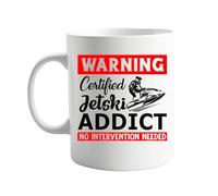 signkitsuk Certified Jet Ski Addict - Funny Gift for Jet Ski Enthusiasts, Boating Lovers, and Water Sport Fanatics - Durable, Microwave & Dishwasher Safe Ceramic Mug