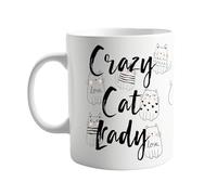 signkitsuk Crazy Cat Lady 11oz Ceramic Mug - Funny Coffee Cup with Cat Design for Kitten Lovers - Cute and Humorous Gift for Mums, Present for Him or Her