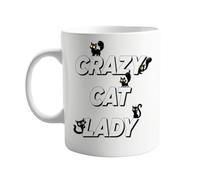signkitsuk Crazy Cat Lady 11oz Mug - Funny Coffee Mug for Cat Lovers, Eccentric Cat Owner Gifts for Women and Men, Unique Ceramic Cup for Birthdays, Valentines or Just Because