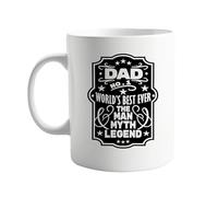 signkitsuk Dad World's Best Ever 11oz Mug - Funny Coffee Mug for Dads - Gift for Fathers - The Man, Myth Legend, Birthdays or Just Because, for Him, Joke