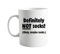 signkitsuk Definitely Not Socks Mug & Socks Gift Set - Funny Coffee Cup and Socks Combo - 11oz Ceramic Mug - Humorous Gift for Men or Women, Friends, Coworkers or Family