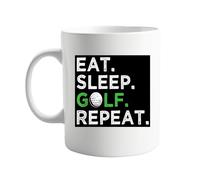 signkitsuk Eat Sleep Golf Repeat - Funny Golf Mug for Golf Lovers, 11oz Coffee Cup for Golfers, Themed Gift for Men and Women Who Love The Game