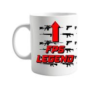 signkitsuk FPS Legend 11oz Funny First Person Shooter Gaming Mug - Gamer Coffee Cup for Video Game Lovers - Great Gift for Gamers, Streamers, and FPS Fans - Funny Computer Present, Him or Her