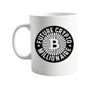 signkitsuk Future Crypto Millionaire 11oz Ceramic Coffee Mug - Funny Cryptocurrency Gift for Bitcoin Traders, Blockchain Enthusiasts, and Crypto Investors - Unique Novelty Mug for Home or Office Use