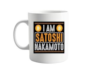 signkitsuk I Am Satoshi Nakamoto 11 oz Mug - Funny Bitcoin Founder Gift - Cryptocurrency Enthusiast Coffee Mug - Blockchain Humor, Crypto Lover Meme Cup