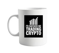 signkitsuk I’d Rather Be Trading Crypto Funny 11oz Coffee Mug - Hilarious Cryptocurrency Enthusiast Gift, Bitcoin Trader Present for Crypto Lovers, Stock Market & Blockchain Fans, Office Desk Mug