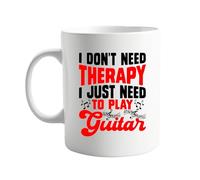signkitsuk I Don’t Need Therapy, I Just Need to Play Guitar 11oz Coffee Mug - Humorous Gift for Guitar Players, Music Lovers, Rock Fans, Acoustic & Electric Guitarists