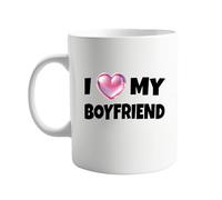 signkitsuk I Love My Boyfriend Mug - 11oz Ceramic Coffee Mug for Boyfriend or Partner - Romantic Gift for Anniversary Special Occasions - Durable, Microwave & Dishwasher Safe Present for Him