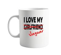 signkitsuk I Love My Girlfriend x Jaguar 11oz Mug - Funny and Sarcastic Coffee Mug for Men and Women - Hilarious Ceramic Cup for Morning Coffee, Tea, or Hot Chocolate - Great for Home or Office Use