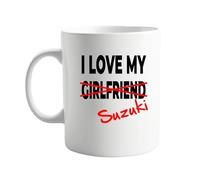 signkitsuk I Love My Girlfriend x Suzuki 11oz Mug - Funny, Sarcastic Coffee Mug for Enthusiasts - Humorous Gift for Him, Her, or Yourself, Valentines, Birthdays