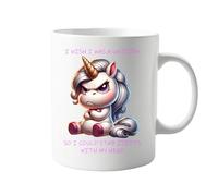 signkitsuk I Wish I was A Unicorn Mug - Funny Coffee or Tea Mug, Great Gift for Unicorn Lovers, Friends, Family, and Coworkers, Great for Birthdays, Valentines, or Any Occasion