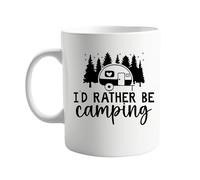 signkitsuk I'd Rather Be Camping 11oz Ceramic Mug - Campervan & Camping Enthusiast Gift, Coffee Cup for Outdoor Lovers, Caravan Road Trip Travel Mug, Camping-Themed Present