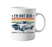 signkitsuk I'm Not Old, I'm Classic 11oz Mug - Funny Vintage Car Design - Humorous Gift for Enthusiasts - Retro Style Coffee Cup for Classic Car Lovers - Microwave Safe