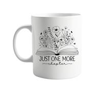 signkitsuk Just One More Chapter 11oz Coffee Mug - Fun and Cozy Book Lover's Mug for Readers and Bookworms - Ideal for Morning Coffee, Tea, or Hot Chocolate While Enjoying Your Favourite Story