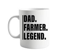 signkitsuk Legendary Dad Farmer Mug - Funny Coffee Mug for Hardworking Dads Who Love Farming, Agriculture, and Life on The Land - 11oz Ceramic Coffee Cup, Unique Gift Idea for Farm Dads