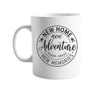 signkitsuk New Home, New Memories, New Adventures 11oz Mug - Celebrate The Joy of Beginnings with This Cozy Ceramic Coffee Cup, Thoughtful Present for Housewarming, Moving Day, or Homeowners.