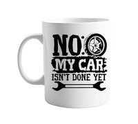 signkitsuk No, My Car Isn’t Finished Ceramic Coffee Cup for Auto Enthusiasts, Mechanics, and Car Lovers - Unique Mug for Daily Use, Road Trip Adventures, and More