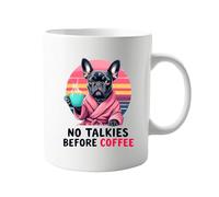signkitsuk No Talkies Before Coffee 11oz Mug Funny French Bulldog Design. Hilarious Mug for Those who Need Caffeine