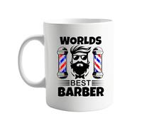signkitsuk World’s Best Barber 11oz Coffee Mug - Hilarious Barber Gift for Men & Women, Barbershop Owner Present, Unique Cup for Hairstylists, Hairdressers, and Grooming Experts