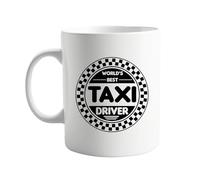 signkitsuk World's Best Taxi Driver 11oz Coffee Mug - Funny Circle Design for Professional Drivers - Unique Gift for Cab Operators, Chauffeurs & Ride-Share Pros