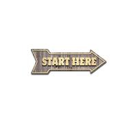 SignMission D-A-12-999592 12 x 36 in. Indoor & Outdoor Decor Direction Sticker Vinyl Wall Decals - Start Here - 24 in.